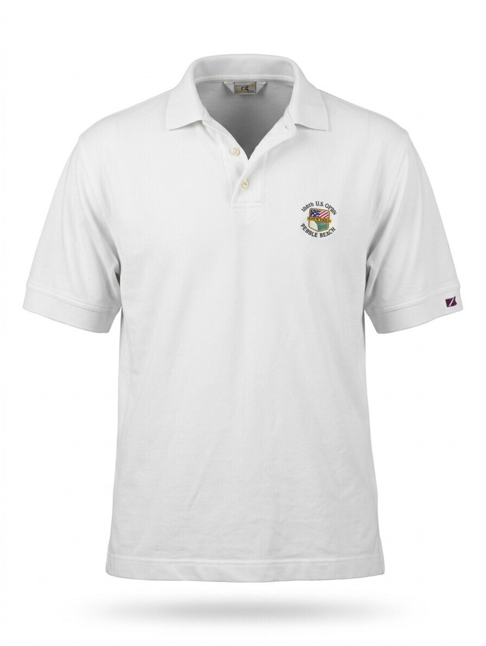 Cutter Buck 100th US Open Pebble Beach 2000 Golf Polo Shirt Mens L White Cotton